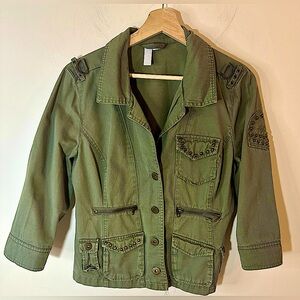 MAX RAVE 100% Cotton Army Green Jacket Women’s Size Large